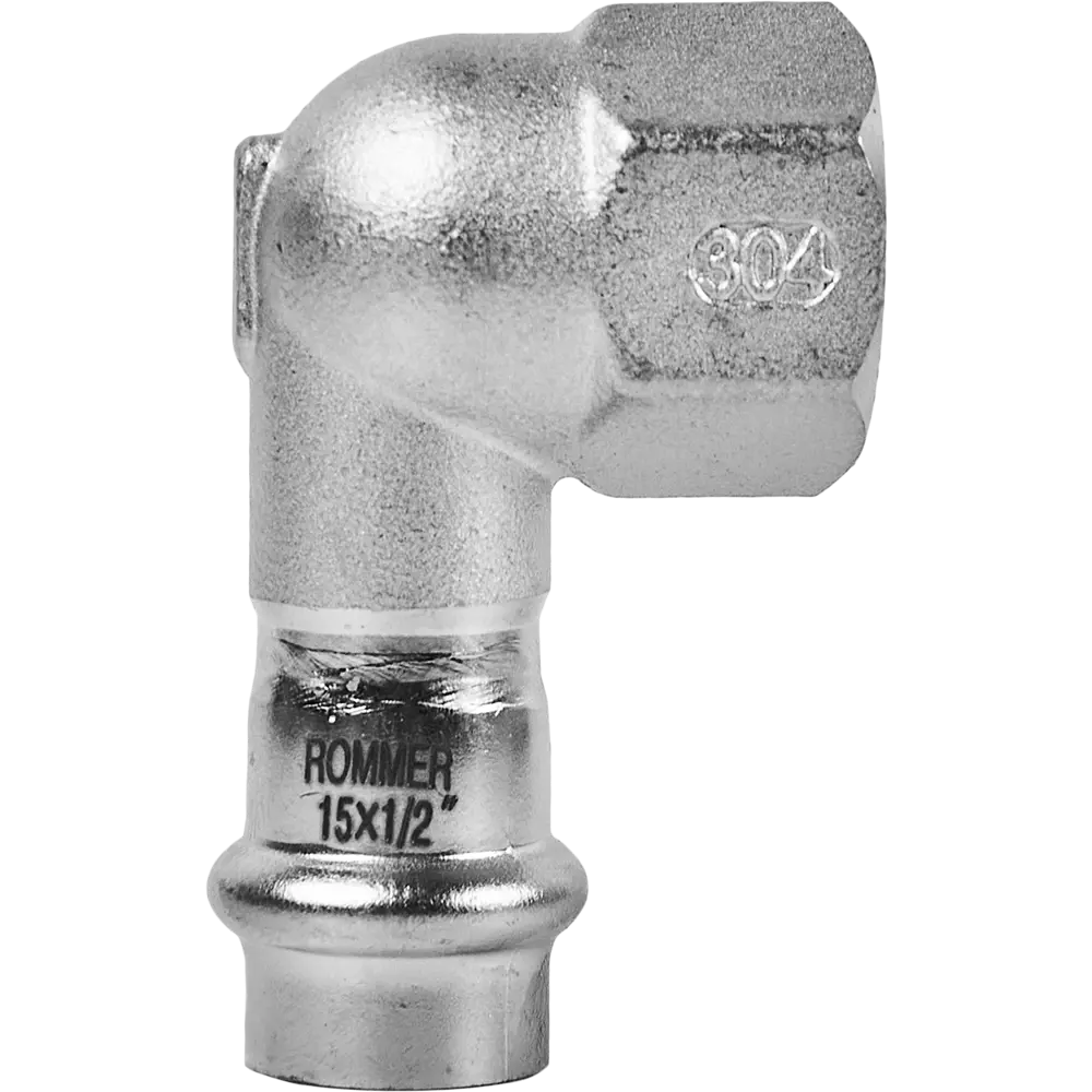 Фото 3 Угол переходной Rommer 1/2"x15 мм ВПр-ВР нержавеющая сталь Фото 3 Угол переходной Rommer 1/2"x15 мм ВПр-ВР нержавеющая сталь