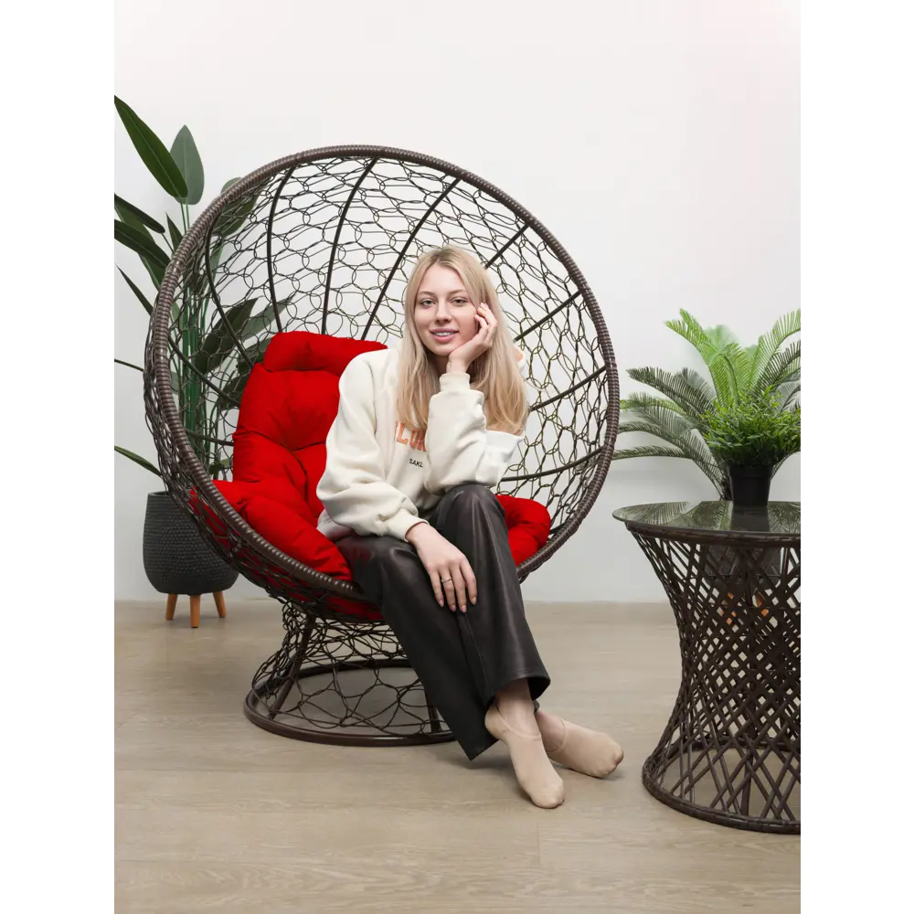 Фото 5 Кресло садовое M-group 11590206 Кокос 110 см x 90 см x 132 см искусственный ротанг коричневый