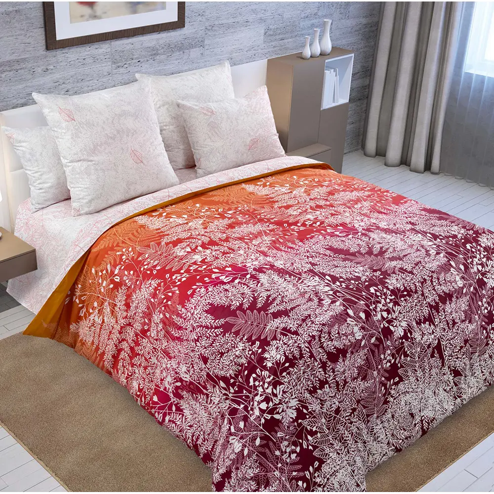 Фото Комплект постельного белья Home mercury 30078 Рябиновый букет евро перкаль красный Фото Комплект постельного белья Home mercury 30078 Рябиновый букет евро перкаль красный