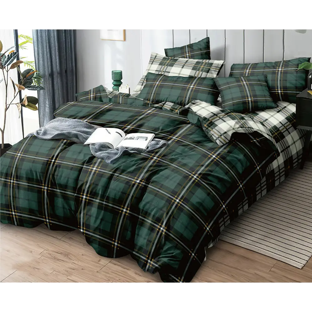 Фото Комплект постельного белья Home mercury 30591 Глазго евро поплин зеленый