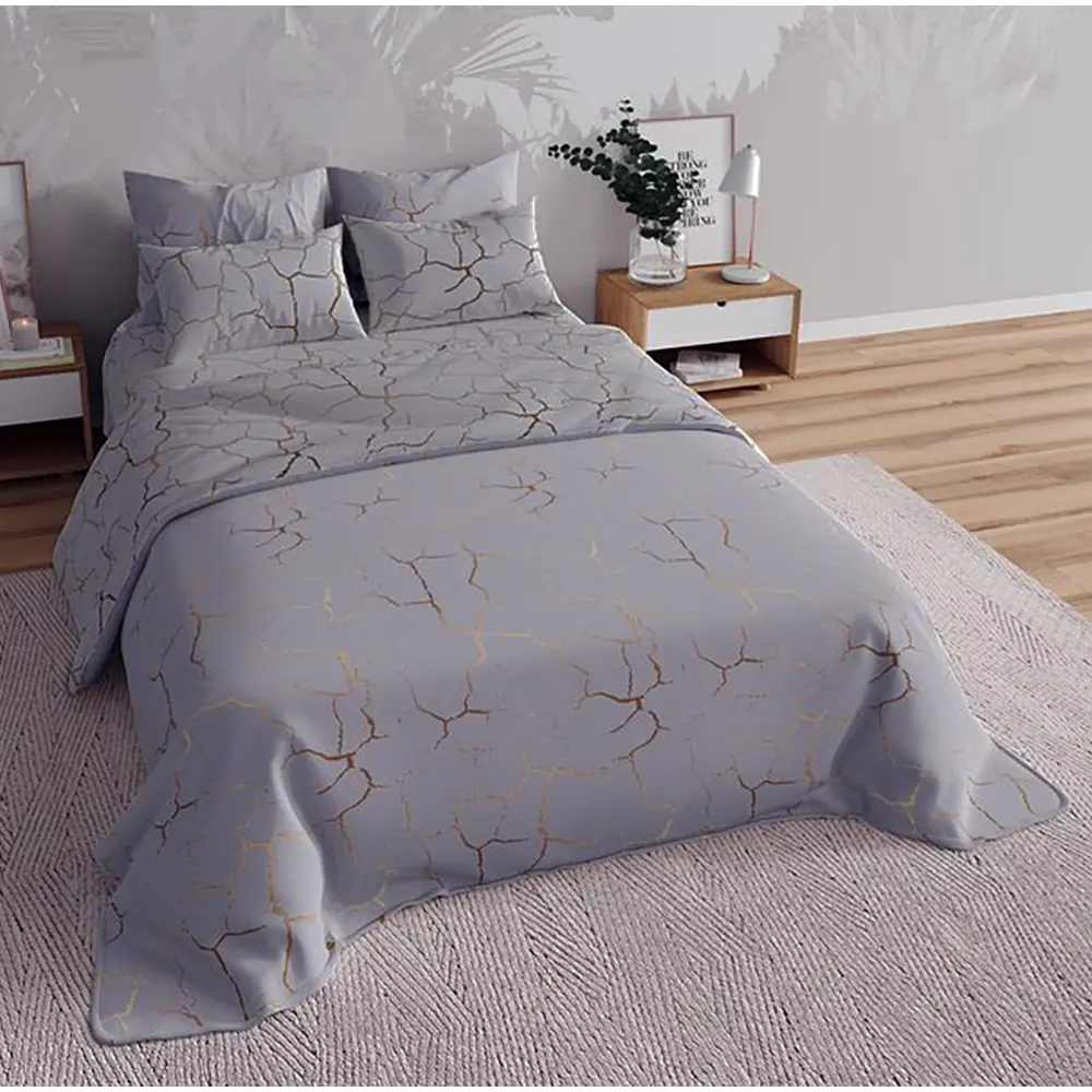 Фото Комплект постельного белья Home mercury 31897 Калахари 2-спальный перкаль серый