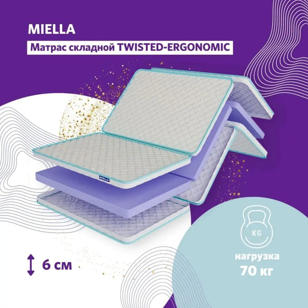 Фото Матрас Miella Twisted Ergonomic 200x190 см, двуспальный, латексный Фото Матрас Miella Twisted Ergonomic 200x190 см, двуспальный, латексный