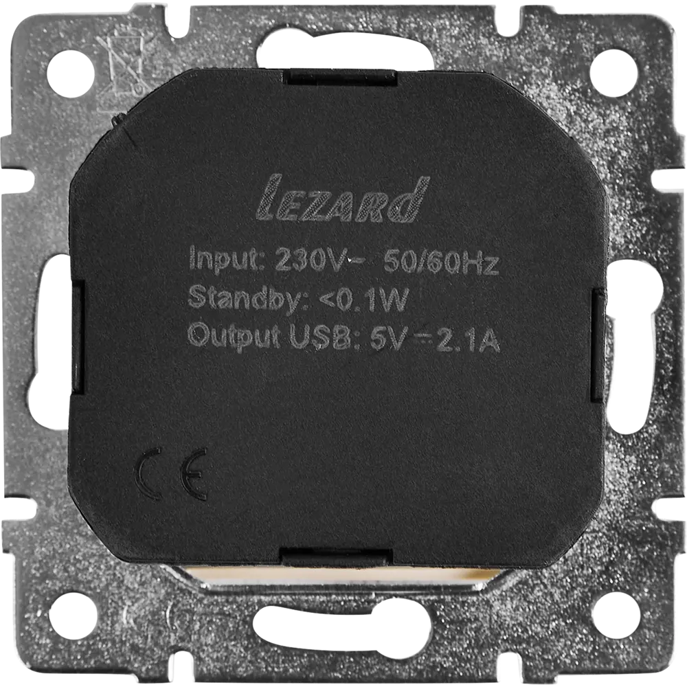 Фото 4 Розетка Lezard Karina с заземлением разъем USB цвет кремовый Фото 4 Розетка Lezard Karina с заземлением разъем USB цвет кремовый
