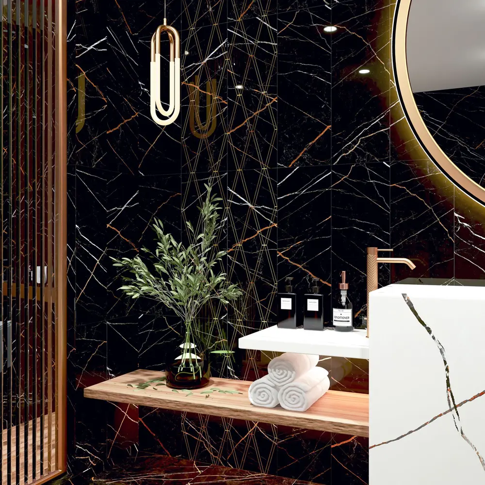 Фото 2 Настенная плитка Eletto ceramica Black&gold 508111201ekb 24.2x70см цвет черный, цена за упаковку