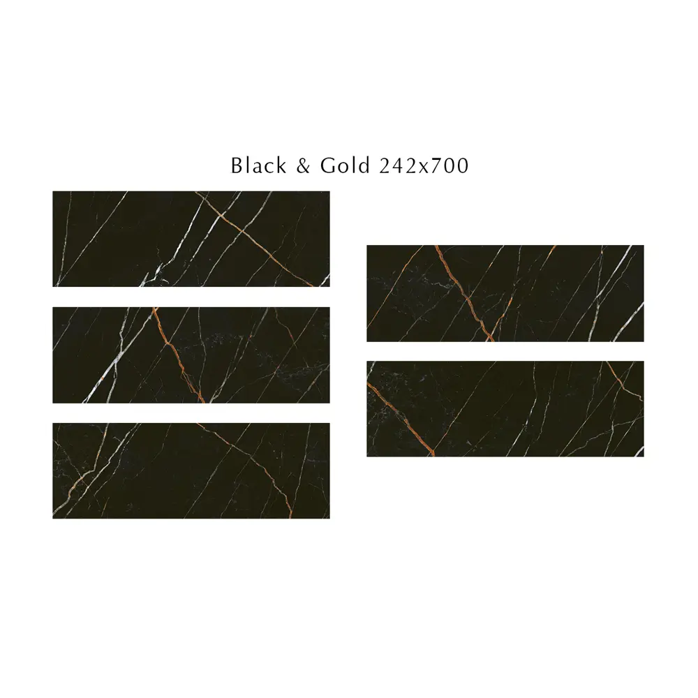Фото 3 Настенная плитка Eletto ceramica Black&gold 508111201ekb 24.2x70см цвет черный, цена за упаковку