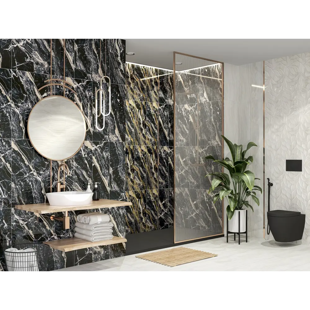 Фото Настенная плитка Eletto ceramica Levante 508401201prm 24.2x70см цвет черный, цена за упаковку Фото Настенная плитка Eletto ceramica Levante 508401201prm 24.2x70см цвет черный, цена за упаковку