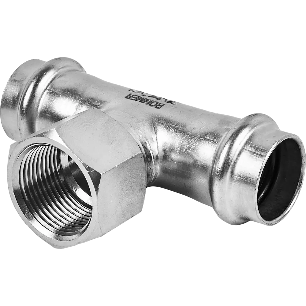 Фото Тройник переходной Rommer 3/4"x22 мм ВПр-ВР нержавеющая сталь Фото Тройник переходной Rommer 3/4"x22 мм ВПр-ВР нержавеющая сталь