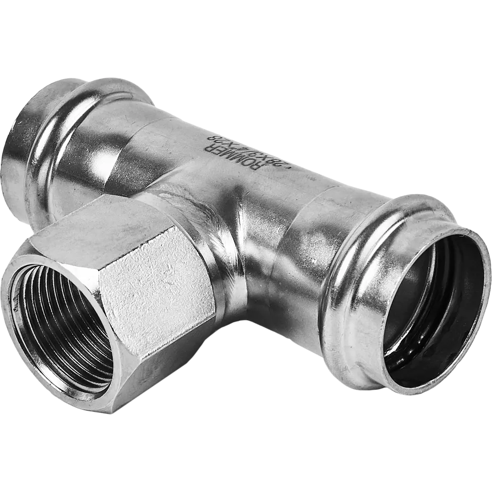 Фото Тройник переходной Rommer 3/4"x28 мм ВПр-ВР нержавеющая сталь Фото Тройник переходной Rommer 3/4"x28 мм ВПр-ВР нержавеющая сталь