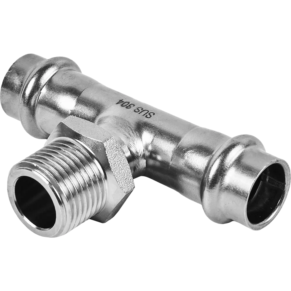 Фото Тройник переходной Rommer 1/2"x15 мм ВПр-НР нержавеющая сталь Фото Тройник переходной Rommer 1/2"x15 мм ВПр-НР нержавеющая сталь