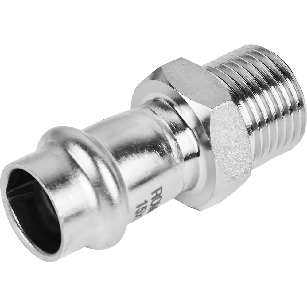 Фото 2 Муфта переходная Rommer 1/2"x15 мм ВПр-НР нержавеющая сталь Фото 2 Муфта переходная Rommer 1/2"x15 мм ВПр-НР нержавеющая сталь