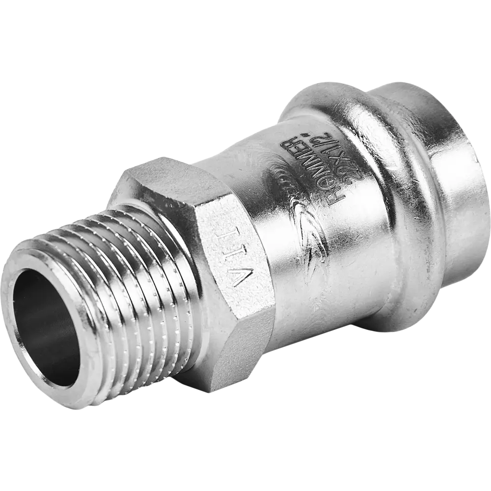 Фото Муфта переходная Rommer 1/2"x22 мм ВПр-НР нержавеющая сталь Фото Муфта переходная Rommer 1/2"x22 мм ВПр-НР нержавеющая сталь