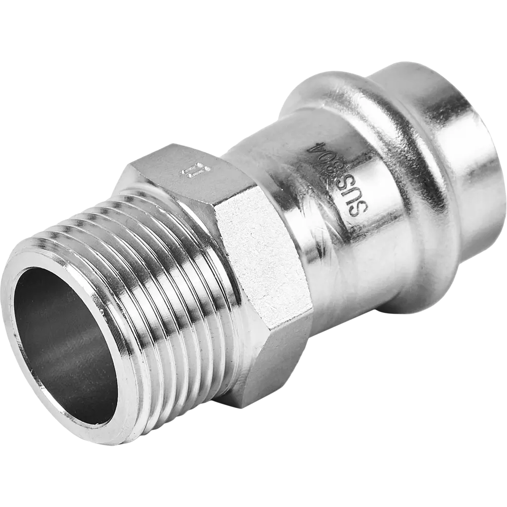 Фото Муфта переходная Rommer 3/4"x22 мм ВПр-НР нержавеющая сталь Фото Муфта переходная Rommer 3/4"x22 мм ВПр-НР нержавеющая сталь