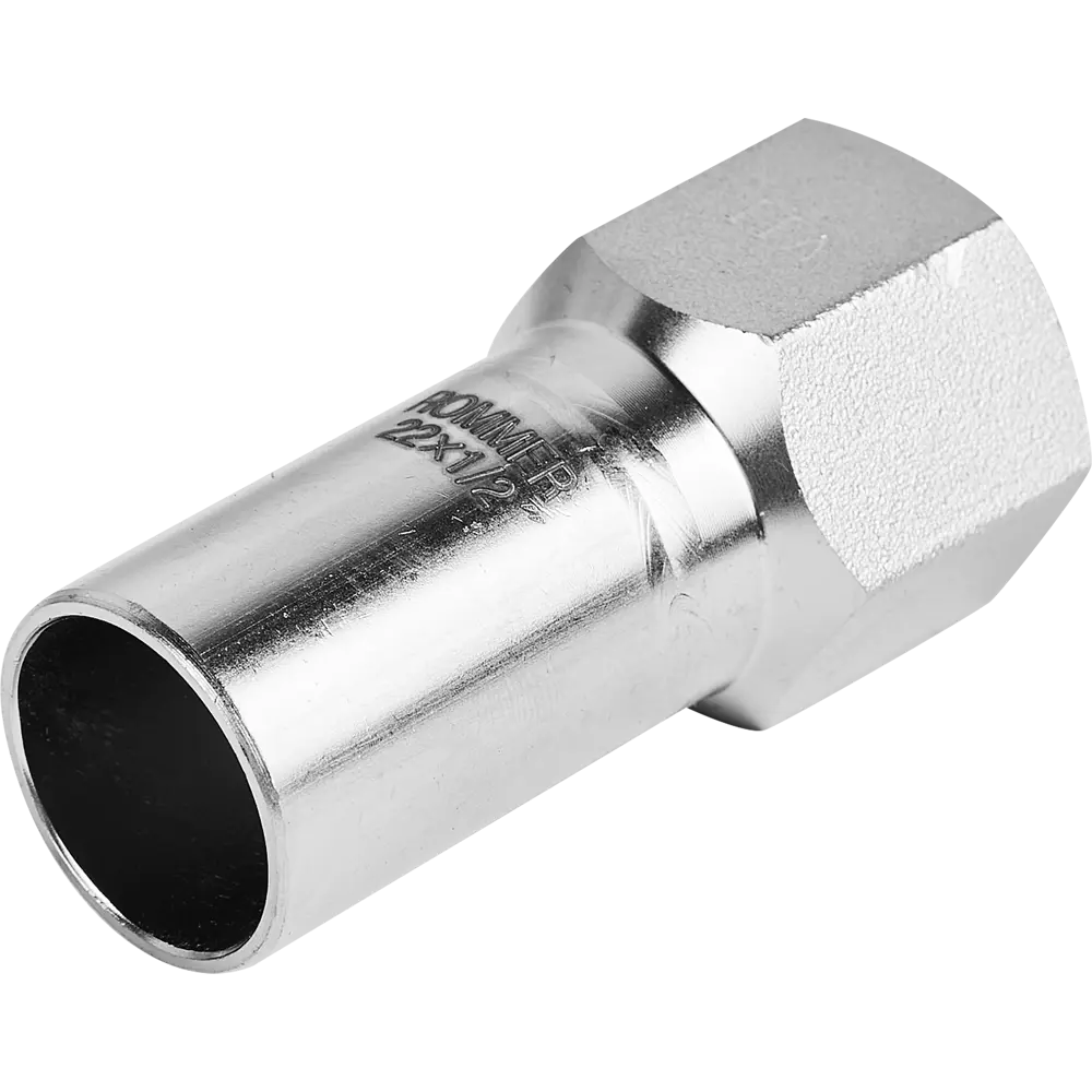 Фото Муфта переходная Rommer 1/2"x22 мм НПр-ВР нержавеющая сталь Фото Муфта переходная Rommer 1/2"x22 мм НПр-ВР нержавеющая сталь