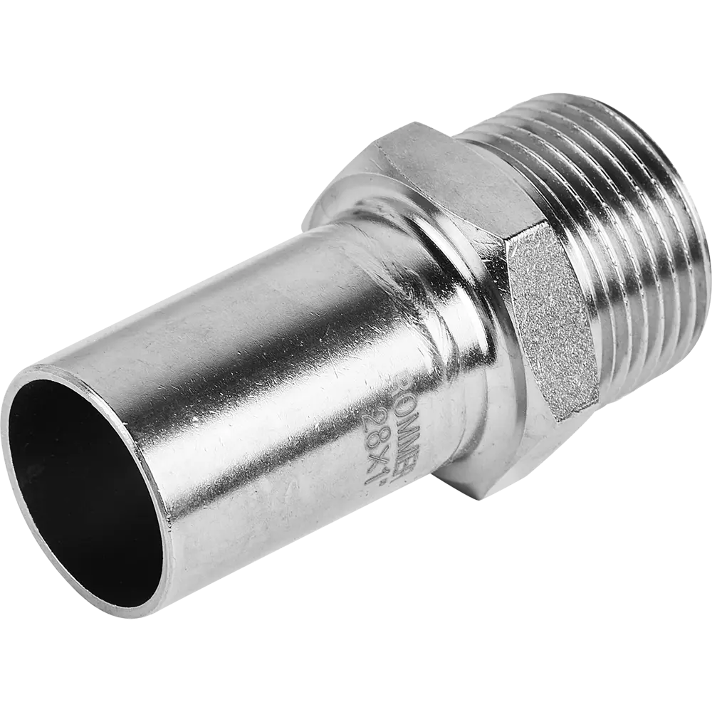 Фото Муфта переходная Rommer 1"x28 мм НПр-НР нержавеющая сталь Фото Муфта переходная Rommer 1"x28 мм НПр-НР нержавеющая сталь