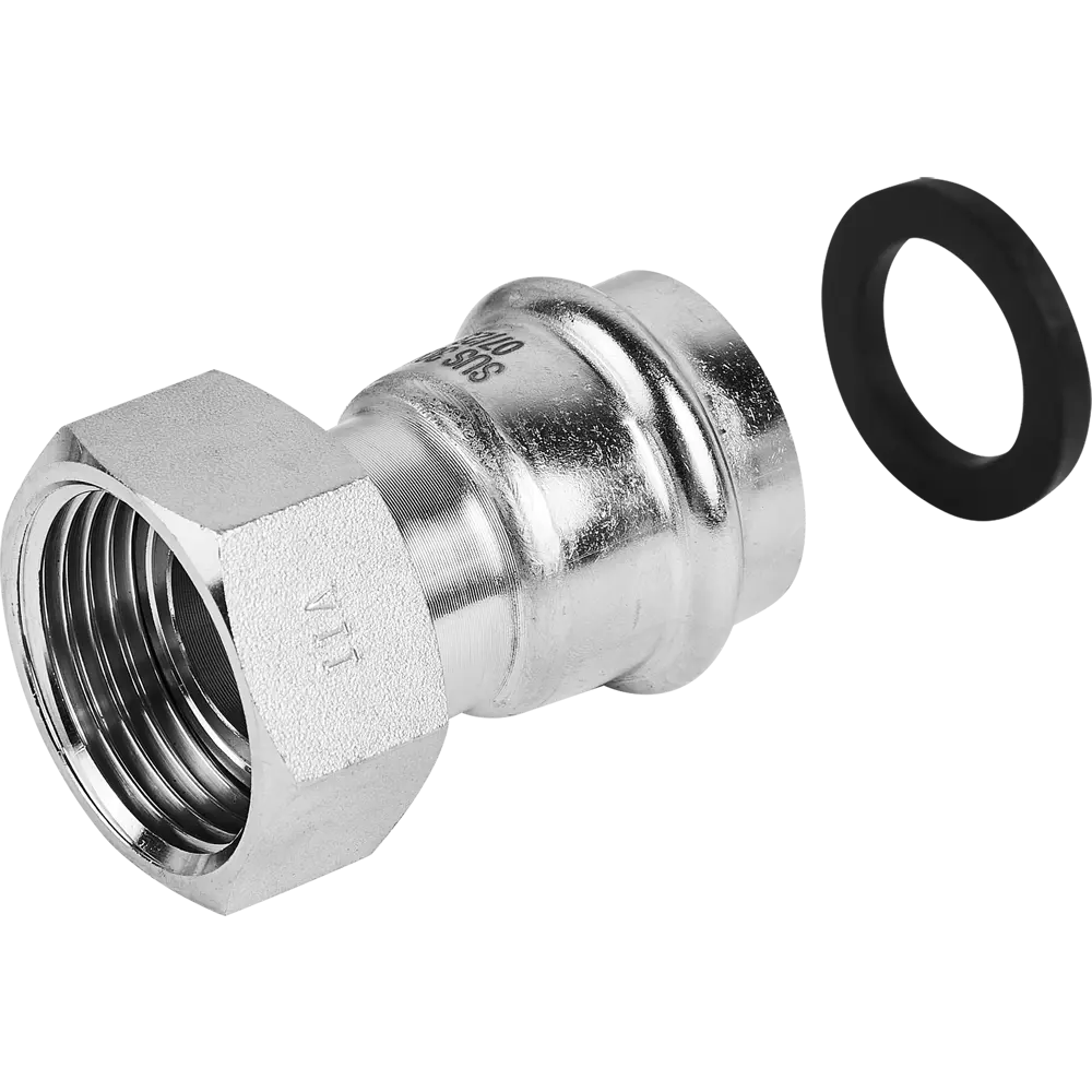 Фото 3 Муфта переходная Rommer 1"x28 мм с накидной гайкой ВПр-ВР нержавеющая сталь