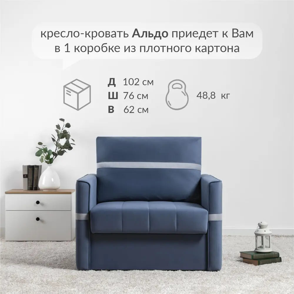 Фото 17 Кресло-кровать Нижегородмебель и к Альдо 93x84x104 см велюр цвет морской лазурный Фото 17 Кресло-кровать Нижегородмебель и к Альдо 93x84x104 см велюр цвет морской лазурный