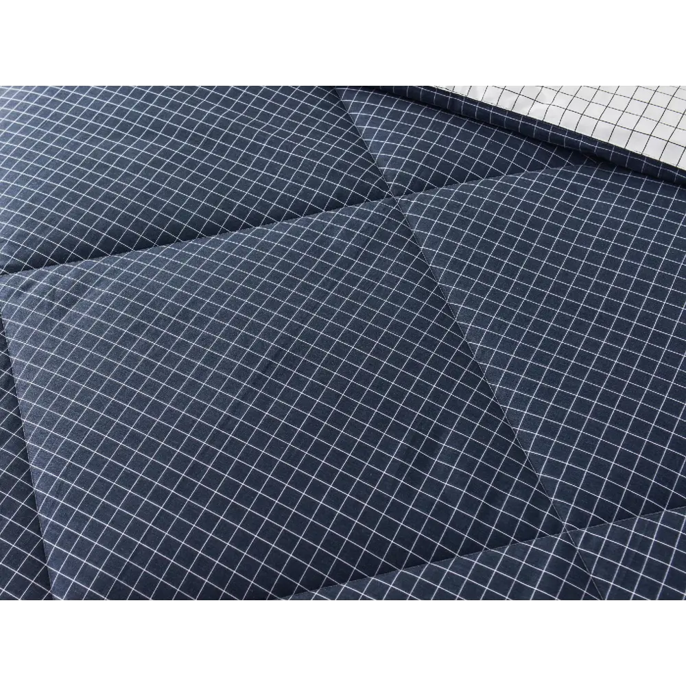 Фото 4 Комплект постельного белья Sofi de marko Бернадетт 1.5-спальный сатин бело-синий