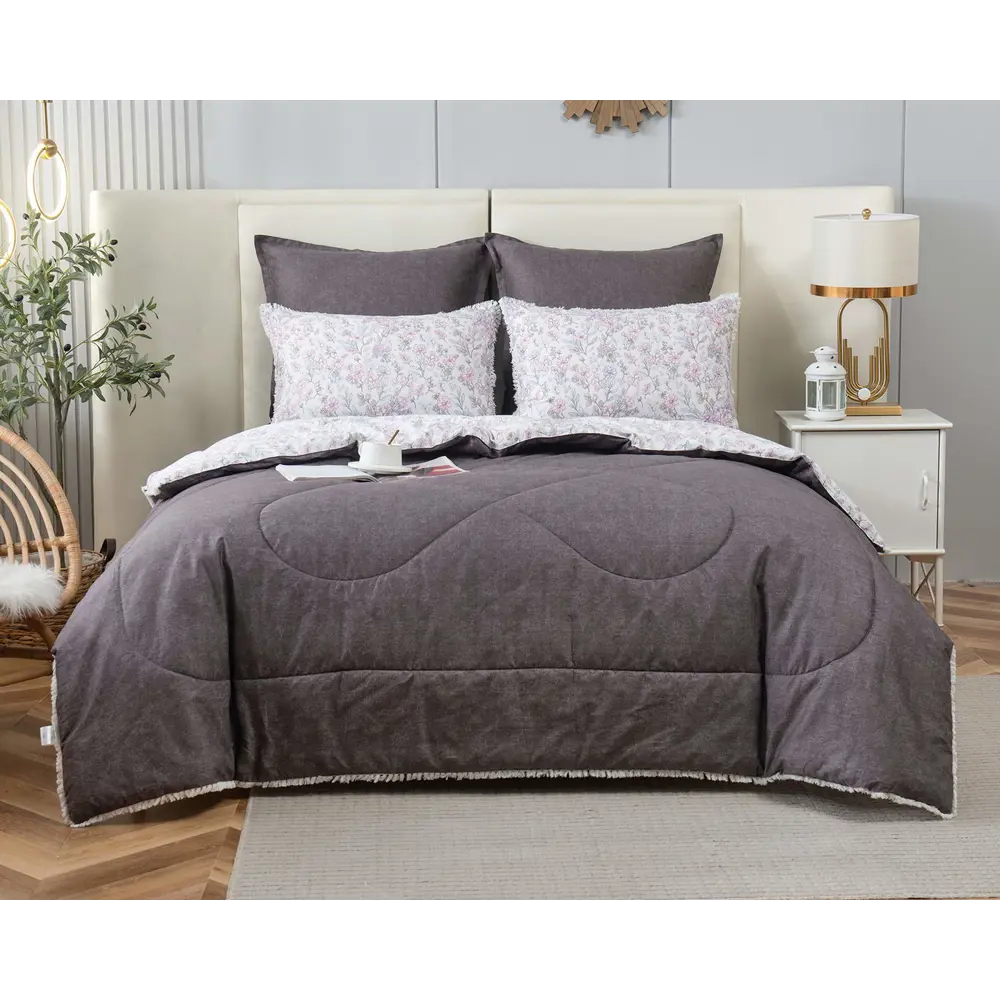 Фото 4 Комплект постельного белья Sofi de marko Бернадетт евро сатин бело-фиолетовый Фото 4 Комплект постельного белья Sofi de marko Бернадетт евро сатин бело-фиолетовый