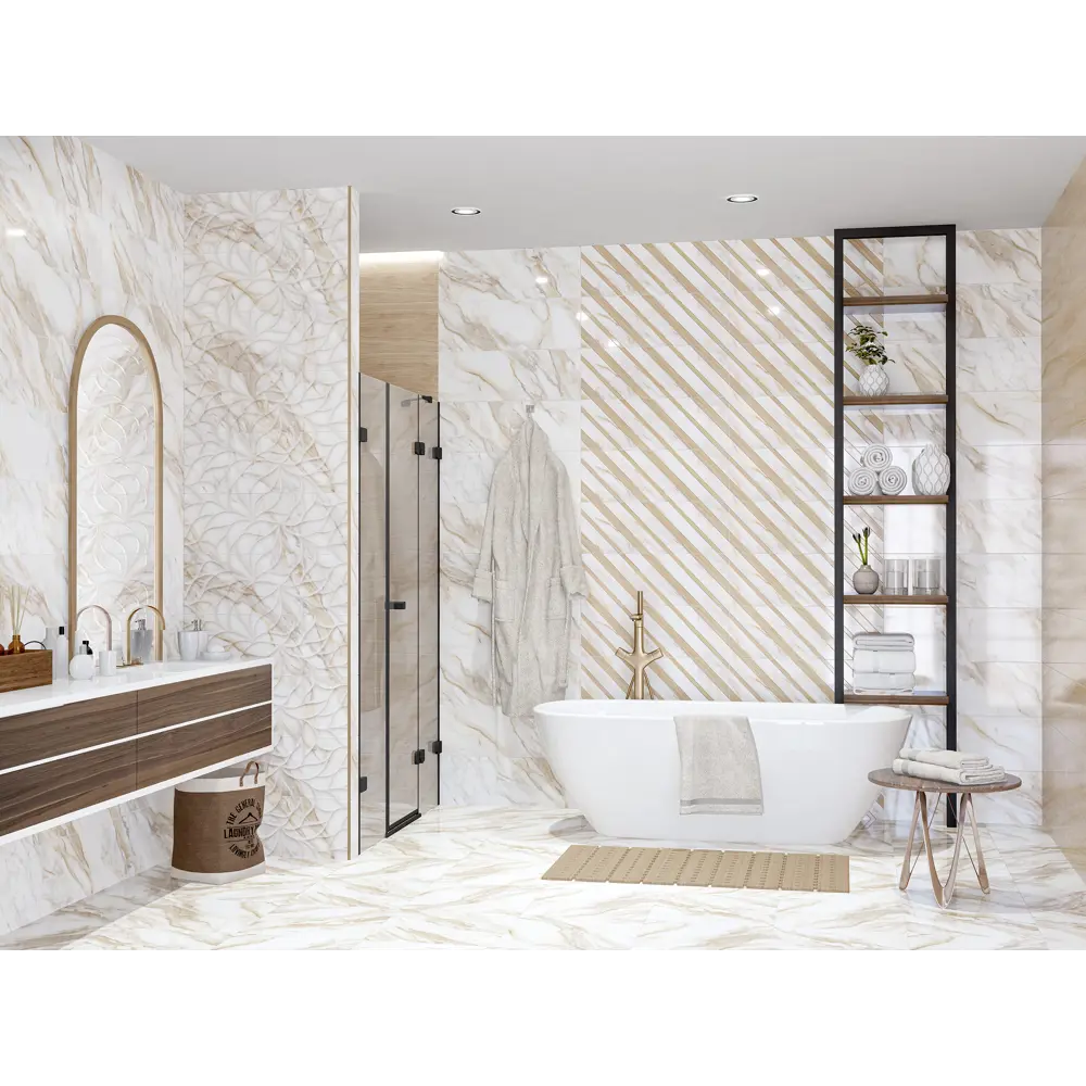 Фото Настенная плитка Eletto ceramica Calacatta 508181101prm 24.2x70см цвет бежевый, цена за упаковку Фото Настенная плитка Eletto ceramica Calacatta 508181101prm 24.2x70см цвет бежевый, цена за упаковку