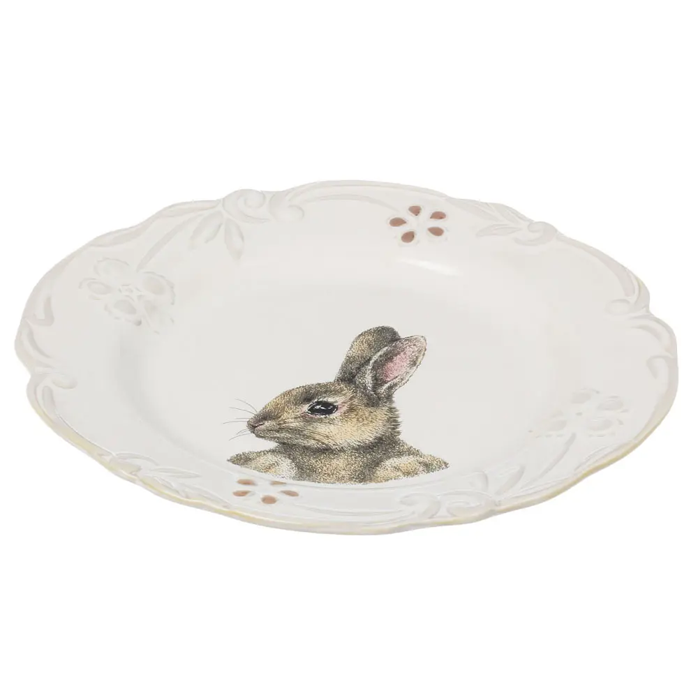 Фото Тарелка Myatashop Rabbits collection 22x22x3 см фарфор цвет молочны белый Фото Тарелка Myatashop Rabbits collection 22x22x3 см фарфор цвет молочны белый