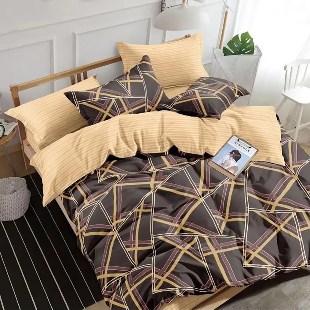 Фото Комплект постельного белья Home mercury 32661 Принт 2-спальный поплин коричневый