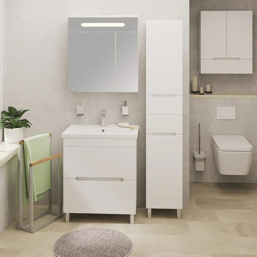 Фото 4 Пенал напольный Emmy вита 410008 35 см с 2 ящиками, левый Фото 4 Пенал напольный Emmy вита 410008 35 см с 2 ящиками, левый