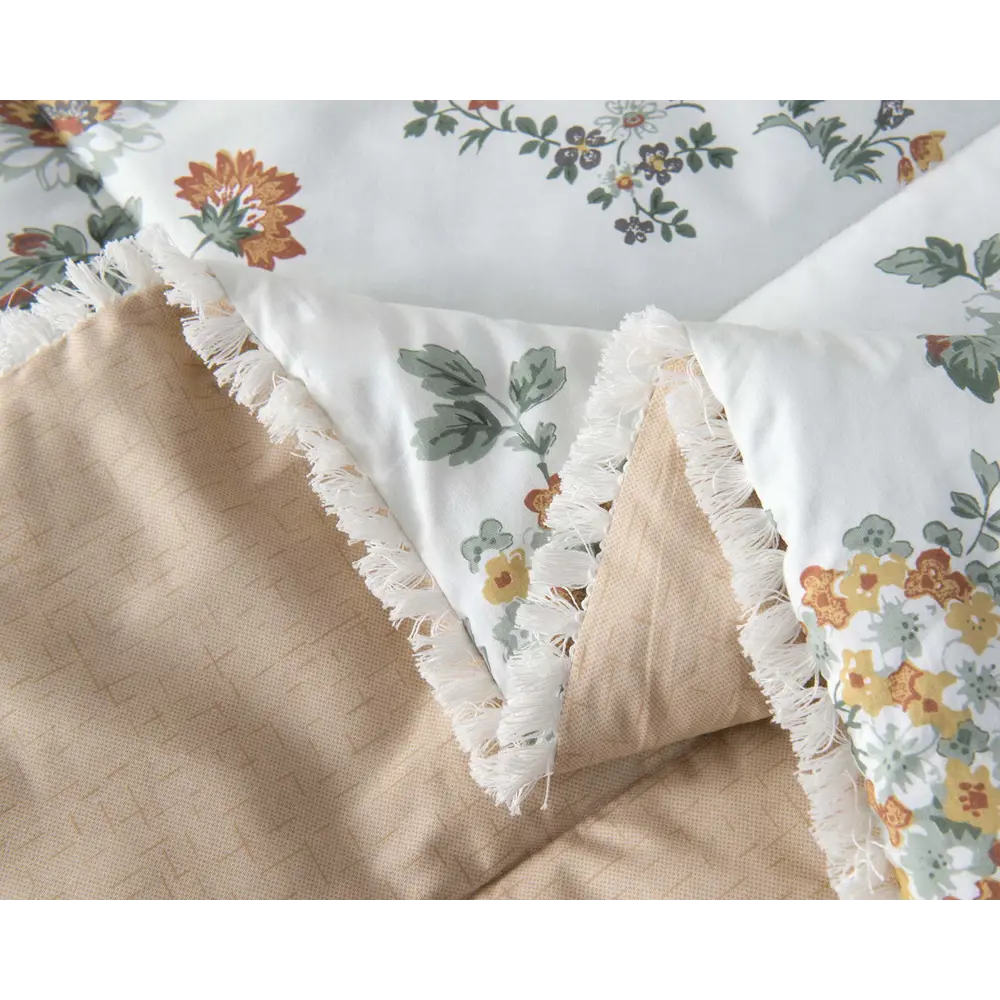 Фото 6 Комплект постельного белья Sofi de marko Бернадетт 1.5-спальный сатин бежево-белый