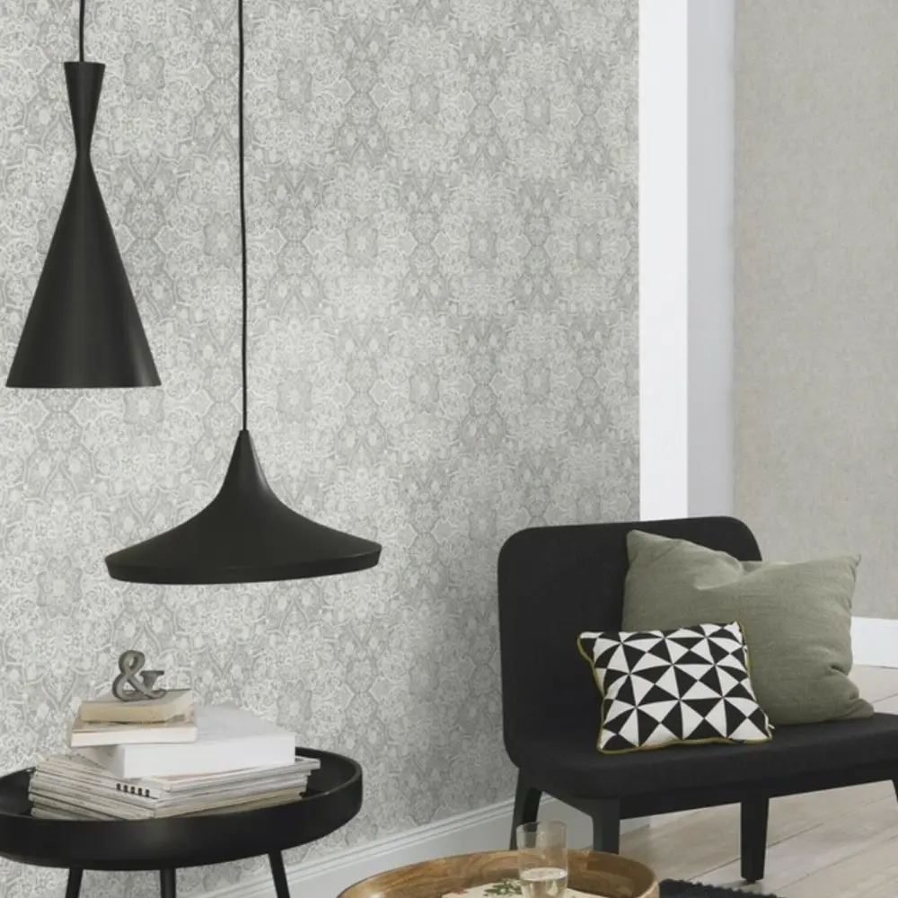 Фото 2 Обои флизелиновые Rasch Kerala 0.53 м серые 551501 Фото 2 Обои флизелиновые Rasch Kerala 0.53 м серые 551501