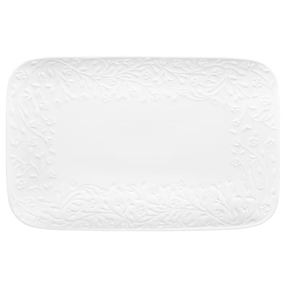 Фото Блюдо сервировочное Elan Gallery Веточки-цветочки 23x36 см фарфор цвет белый Фото Блюдо сервировочное Elan Gallery Веточки-цветочки 23x36 см фарфор цвет белый