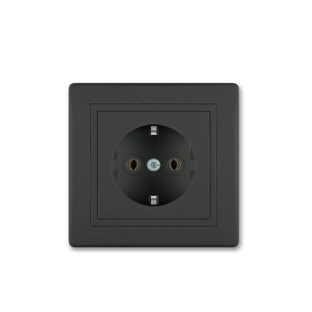 Фото 7 Розетка встраиваемая Aling-conel Prestige 6030.E1 Н10 с заземлением цвет чёрный soft touch набор 10 шт. Фото 7 Розетка встраиваемая Aling-conel Prestige 6030.E1 Н10 с заземлением цвет чёрный soft touch набор 10 шт.