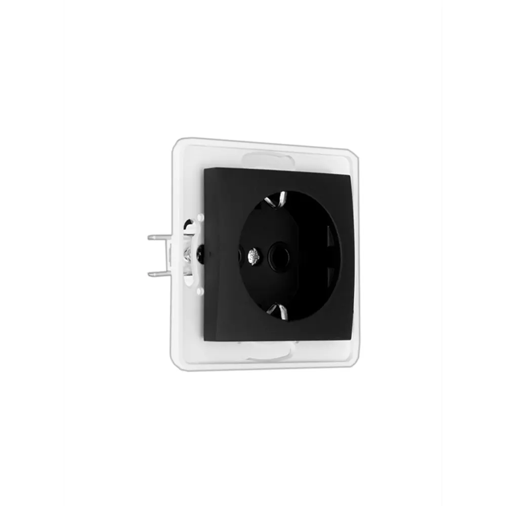 Фото 4 Розетка встраиваемая Aling-conel Prestige 6030.E1 Н10 с заземлением цвет чёрный soft touch набор 10 шт. Фото 4 Розетка встраиваемая Aling-conel Prestige 6030.E1 Н10 с заземлением цвет чёрный soft touch набор 10 шт.
