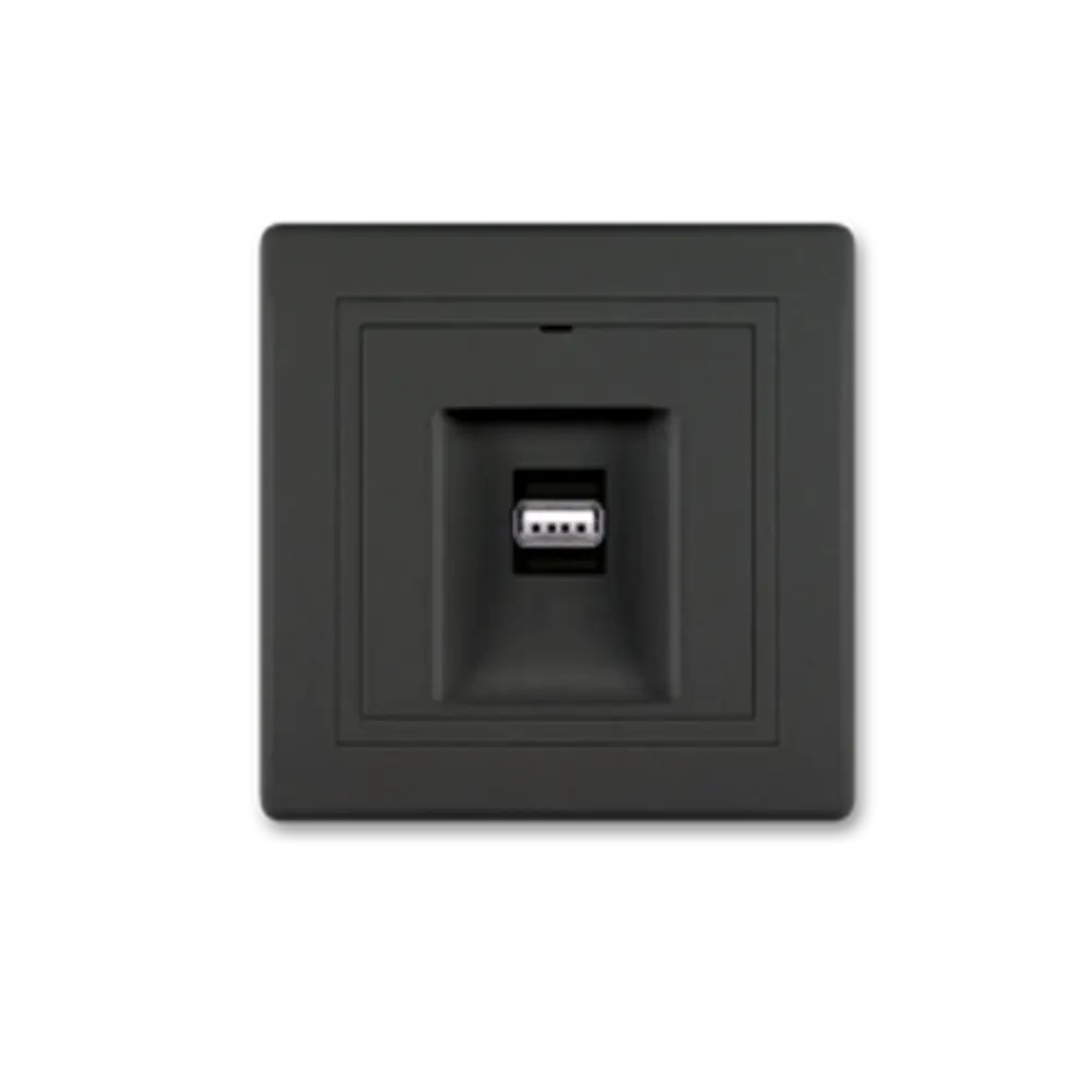Фото 2 Розетка USB встраиваемая Aling-conel Prestige 60162.E1 цвет чёрный soft touch Фото 2 Розетка USB встраиваемая Aling-conel Prestige 60162.E1 цвет чёрный soft touch