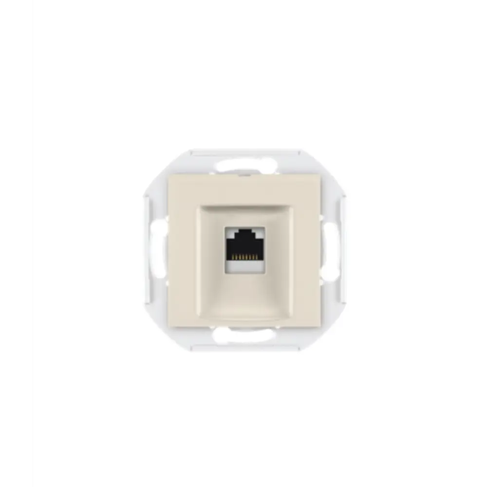 Фото Розетка компьютерная встраиваемая Aling-conel Prestige 6016S.9 RJ45 Cat 6А FTP цвет кремовый Фото Розетка компьютерная встраиваемая Aling-conel Prestige 6016S.9 RJ45 Cat 6А FTP цвет кремовый