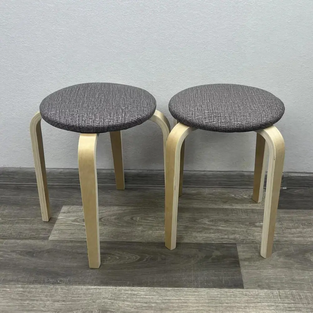 Фото 2 Комплект табуретов 2 шт Solarius 35x45x35 см дерево цвет серый Фото 2 Комплект табуретов 2 шт Solarius 35x45x35 см дерево цвет серый
