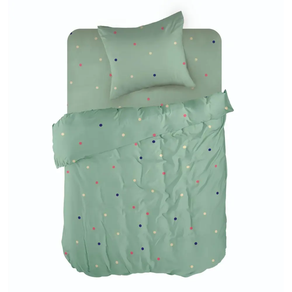 Фото Комплект постельного белья Wenge Polka dots детский перкаль зеленый