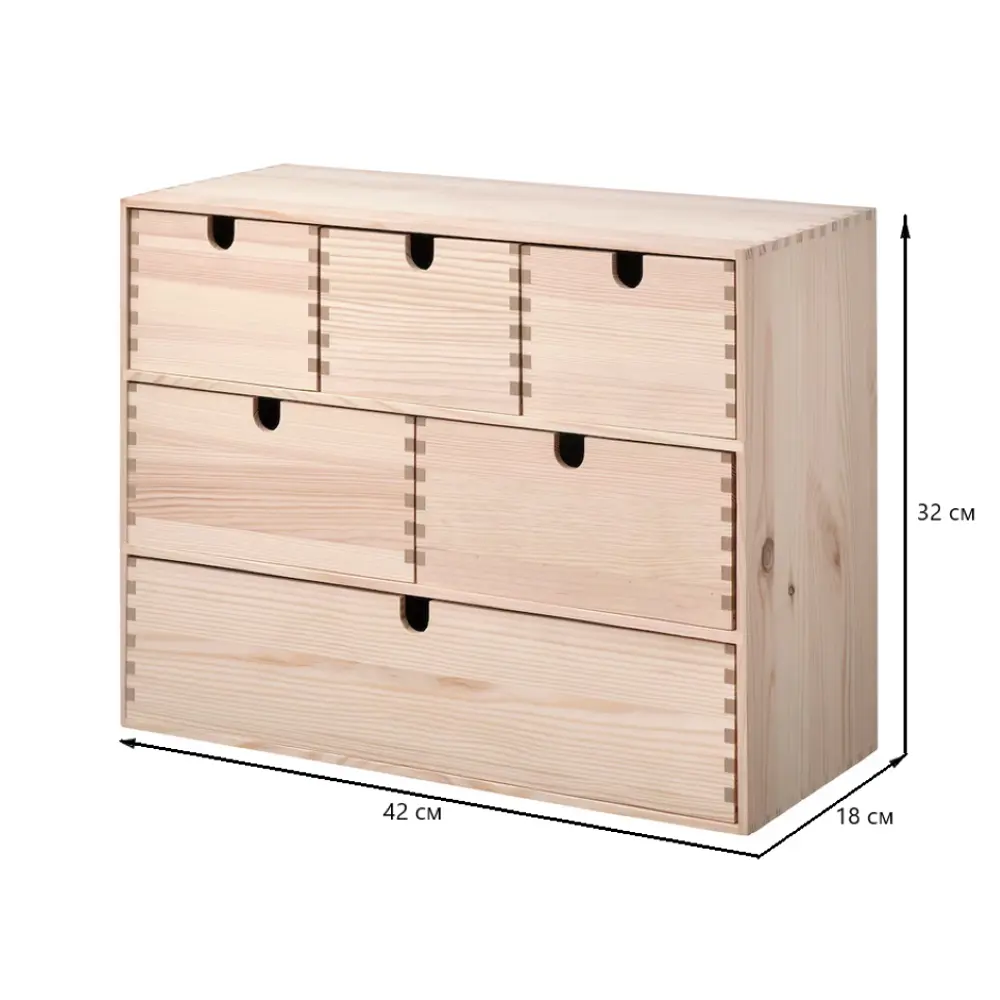 Фото 2 Комод Моппе 1 18x42x32 см дерево цвет бежевый