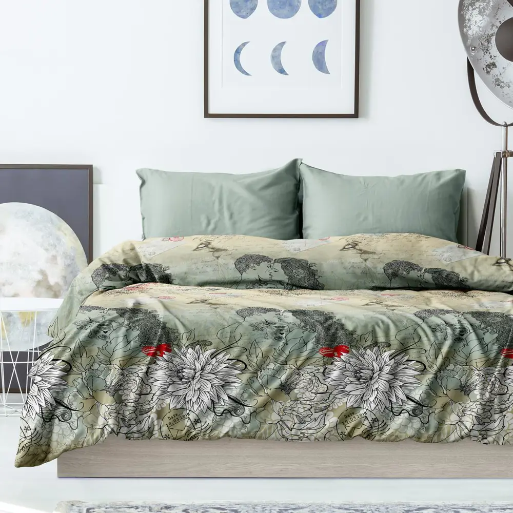 Фото Комплект постельного белья Wenge You&I 2-спальный перкаль мультиколор