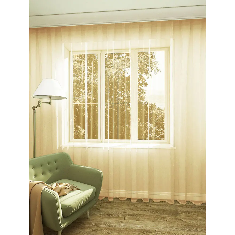 Фото Тюль на шторной ленте Inva Вуаль 300x240 см цвет персиковый Фото Тюль на шторной ленте Inva Вуаль 300x240 см цвет персиковый