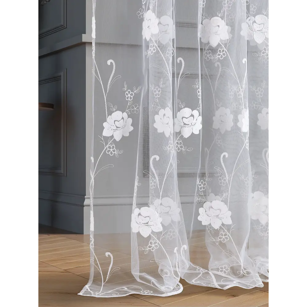 Фото 2 Тюль на шторной ленте At Home Либертас-10 150x250 см цвет белый Фото 2 Тюль на шторной ленте At Home Либертас-10 150x250 см цвет белый