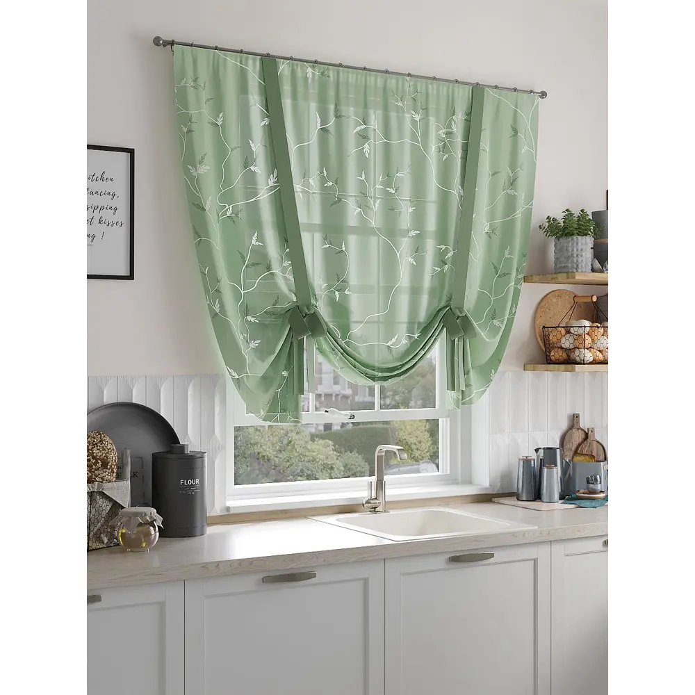 Фото Тюль на шторной ленте At Home Лонквиар 150x150 см цвет белый Фото Тюль на шторной ленте At Home Лонквиар 150x150 см цвет белый