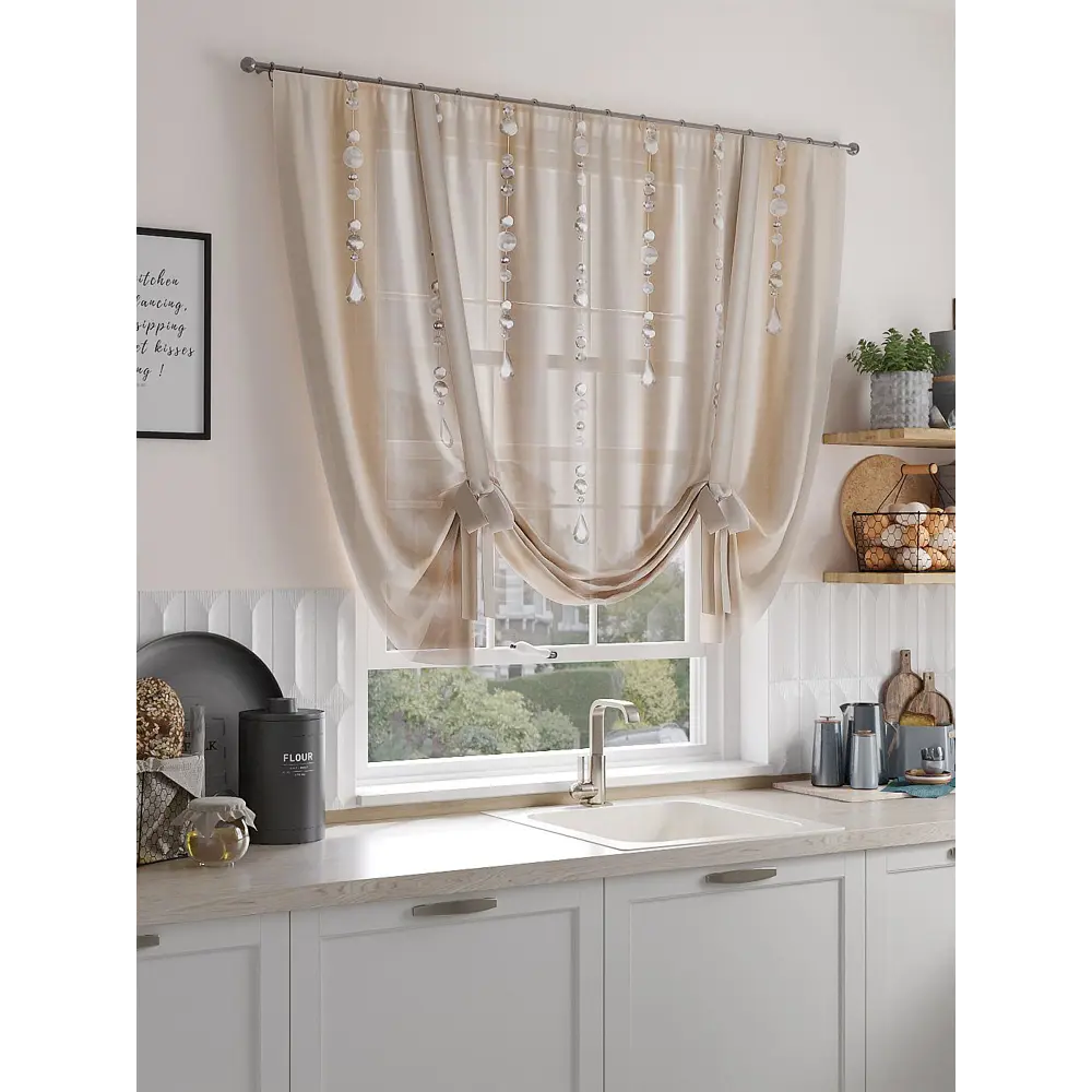 Фото Тюль на шторной ленте At Home Симанвиал 150x150 см цвет белый Фото Тюль на шторной ленте At Home Симанвиал 150x150 см цвет белый