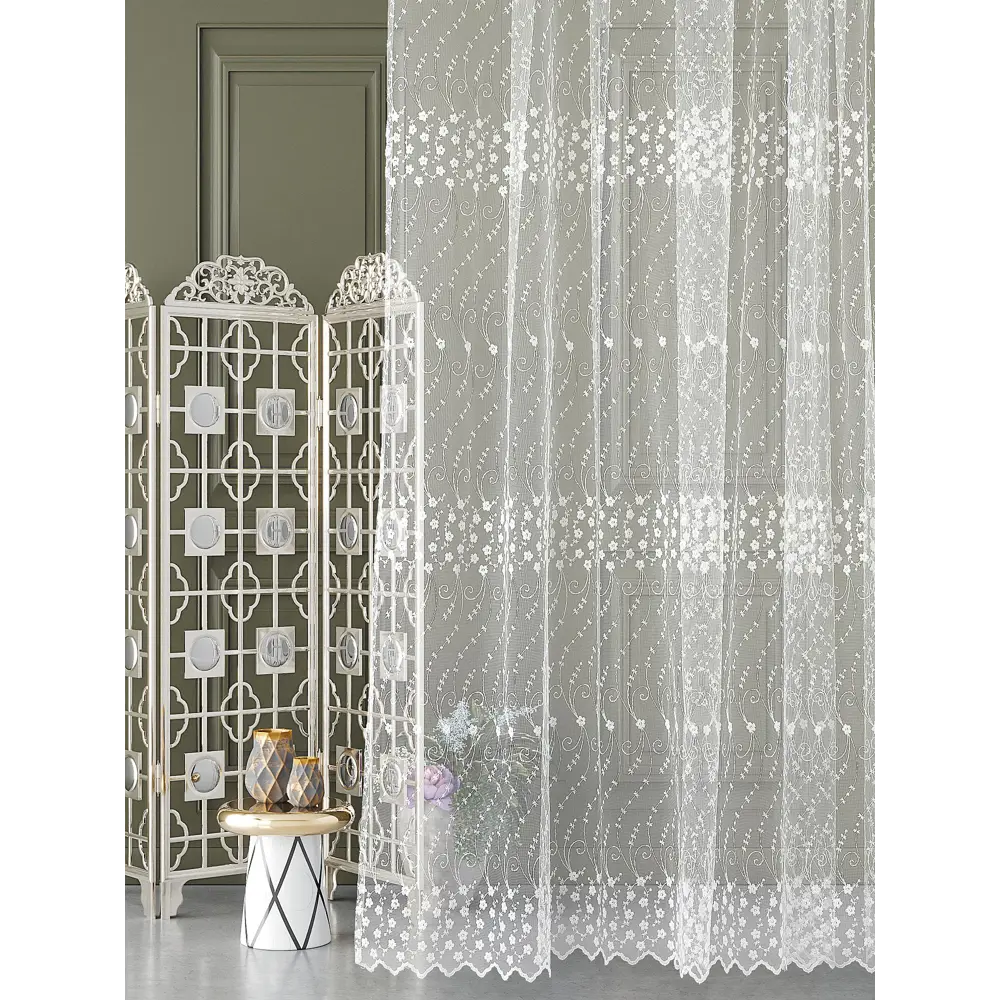 Фото 2 Тюль на шторной ленте At Home Томниц-160 300x270 см цвет белый