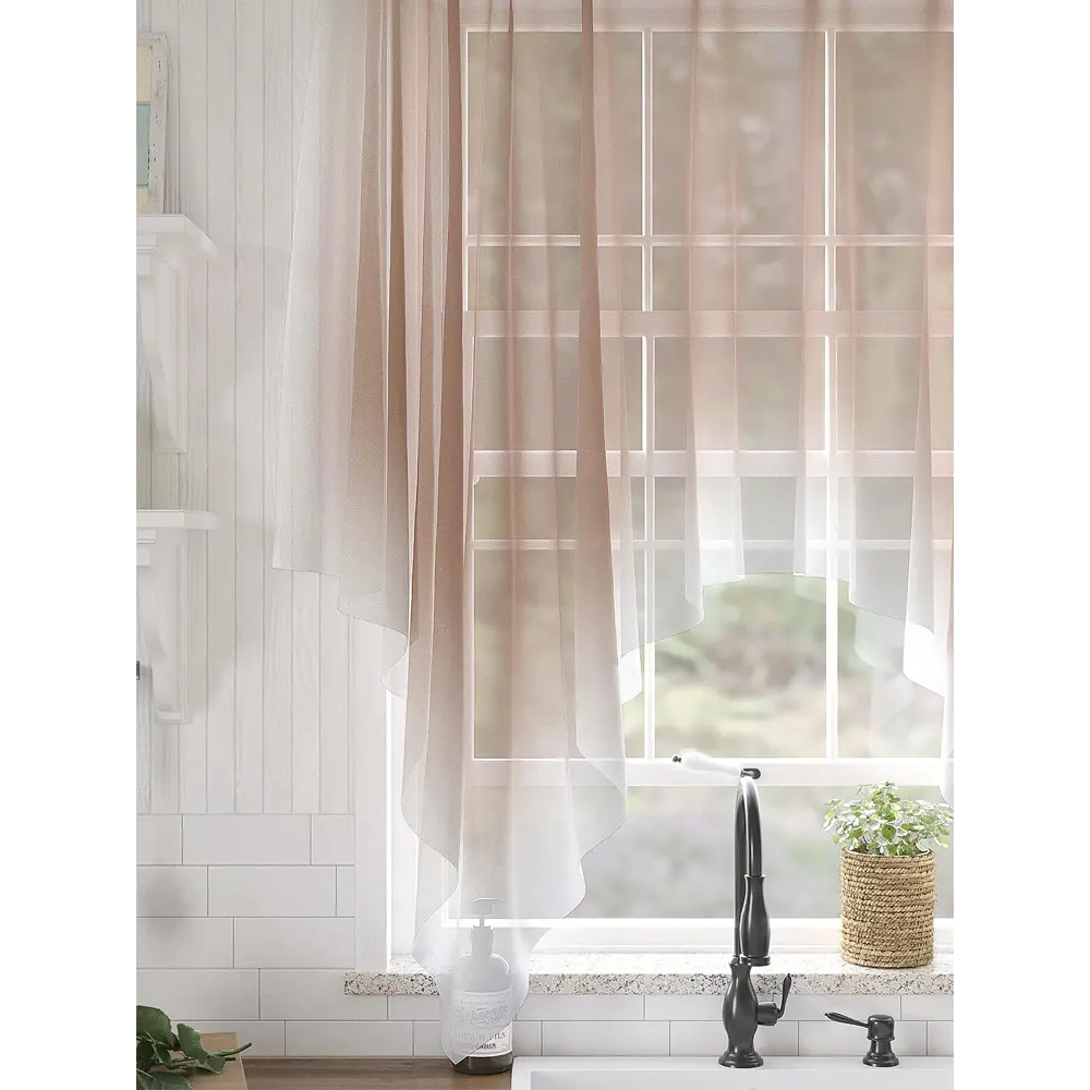Фото 2 Тюль Comfy Way TD-534092 на шторной ленте, 145x200 см, цвет бежевый Фото 2 Тюль Comfy Way TD-534092 на шторной ленте, 145x200 см, цвет бежевый