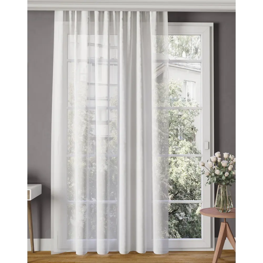 Фото 7 Тюль YML480 на шторной ленте 250x400 см, цвет молочный Фото 7 Тюль YML480 на шторной ленте 250x400 см, цвет молочный