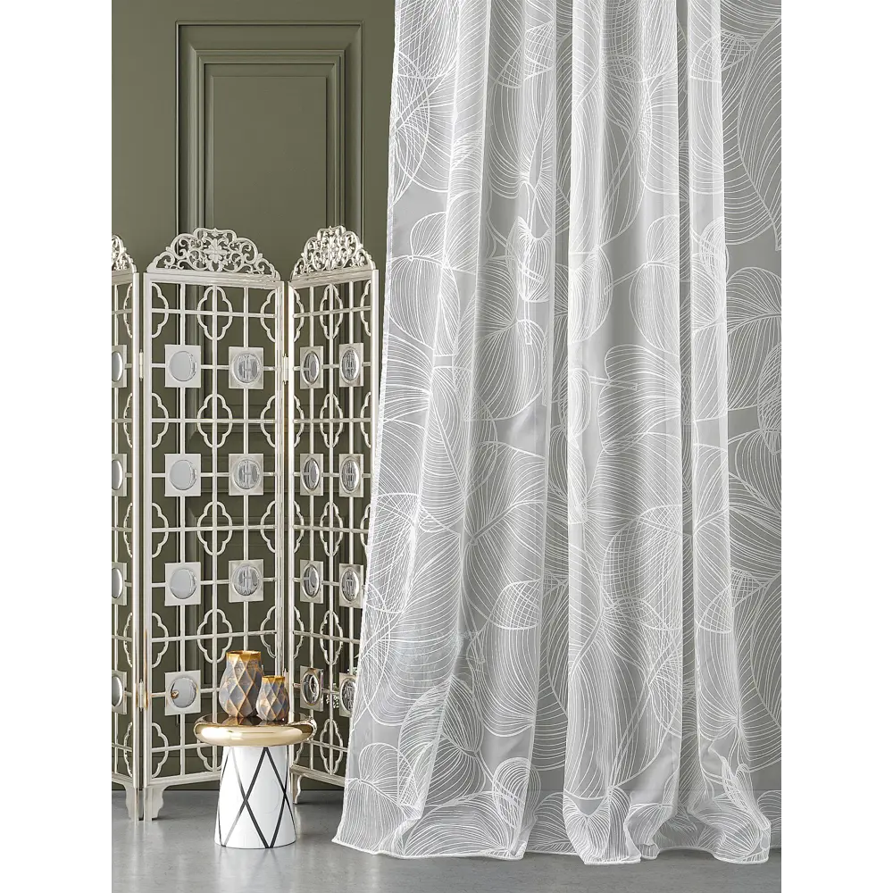 Фото 2 Тюль на шторной ленте At Home Томниц-159 300x240 см цвет белый