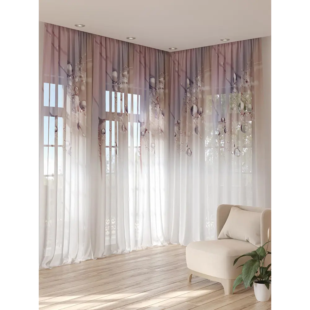 Фото 3 Тюль на шторной ленте At Home Микторс 150x250 см цвет белый Фото 3 Тюль на шторной ленте At Home Микторс 150x250 см цвет белый