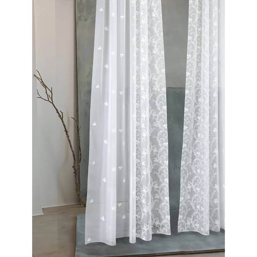 Фото 2 Тюль на шторной ленте At Home Лутами-00 150x300 см цвет белый Фото 2 Тюль на шторной ленте At Home Лутами-00 150x300 см цвет белый