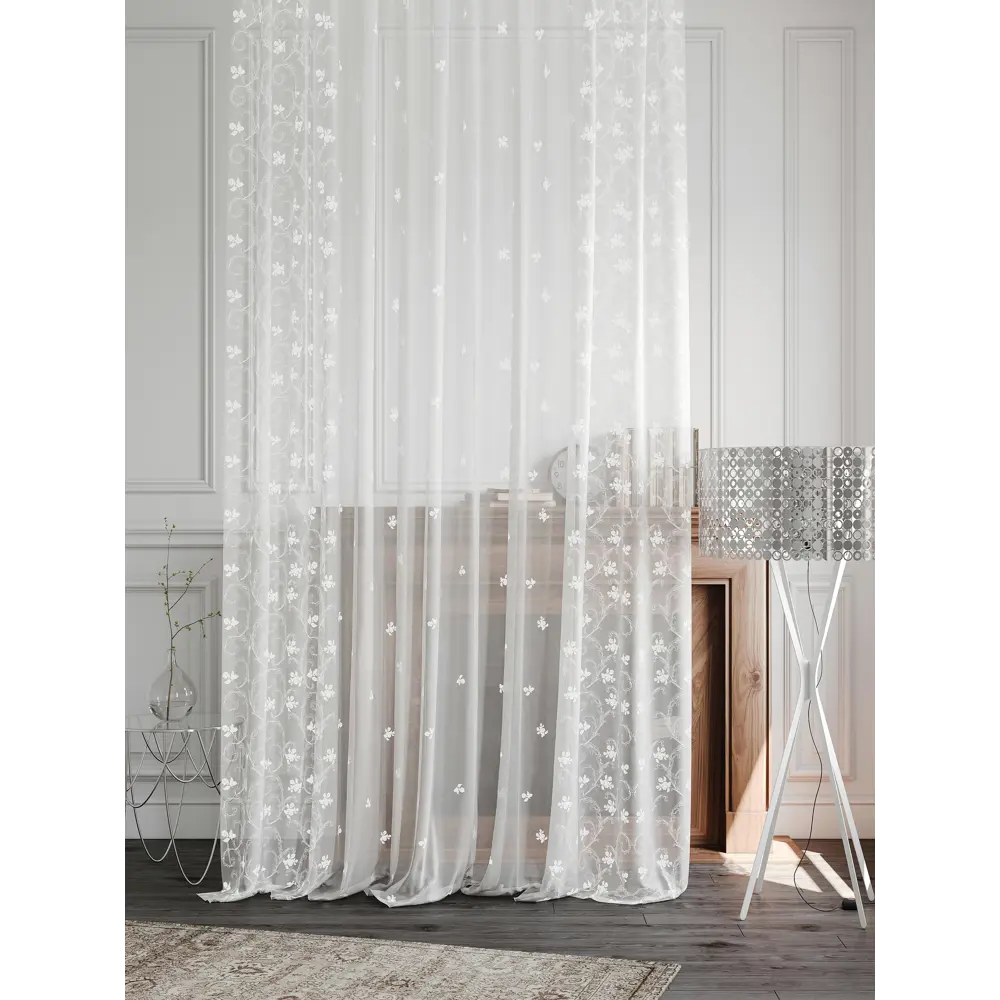 Фото 7 Тюль на шторной ленте At Home Лорелис-06 300x230 см цвет белый