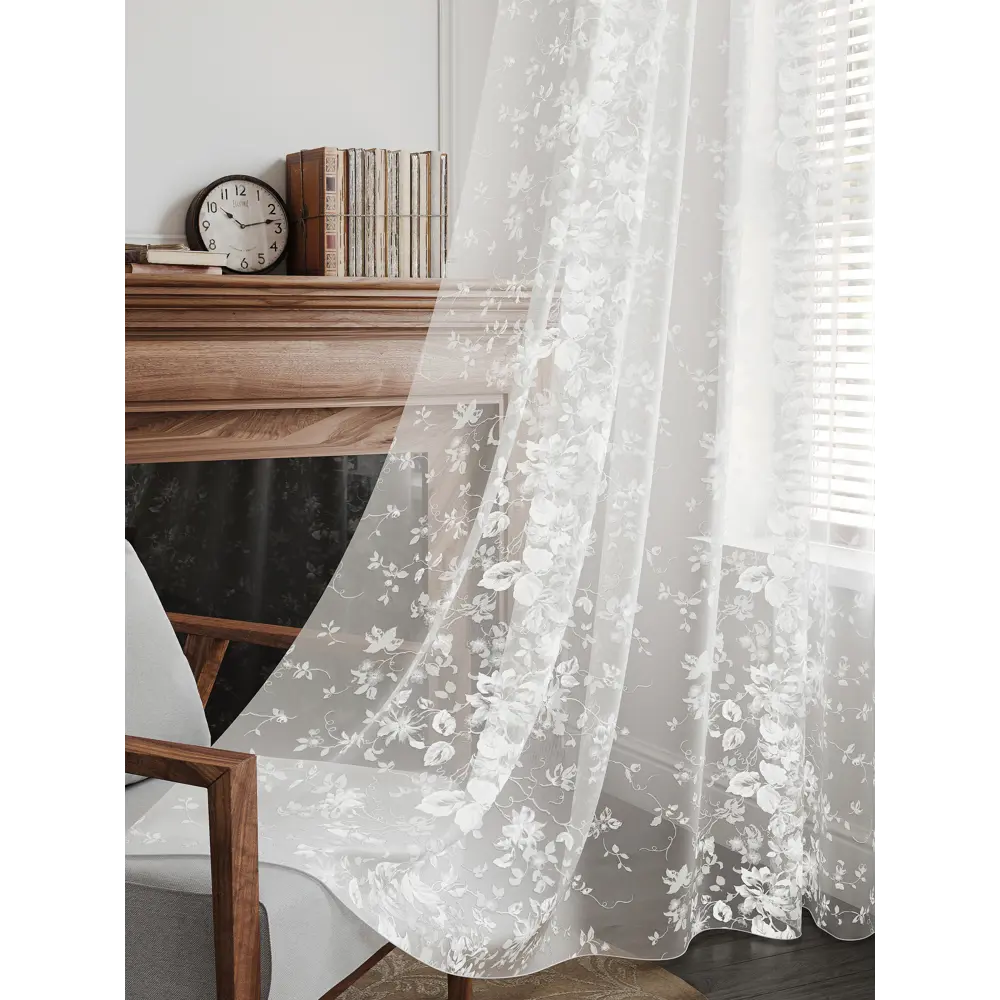 Фото 9 Тюль на шторной ленте At Home Лорелис-14 300x230 см цвет белый Фото 9 Тюль на шторной ленте At Home Лорелис-14 300x230 см цвет белый