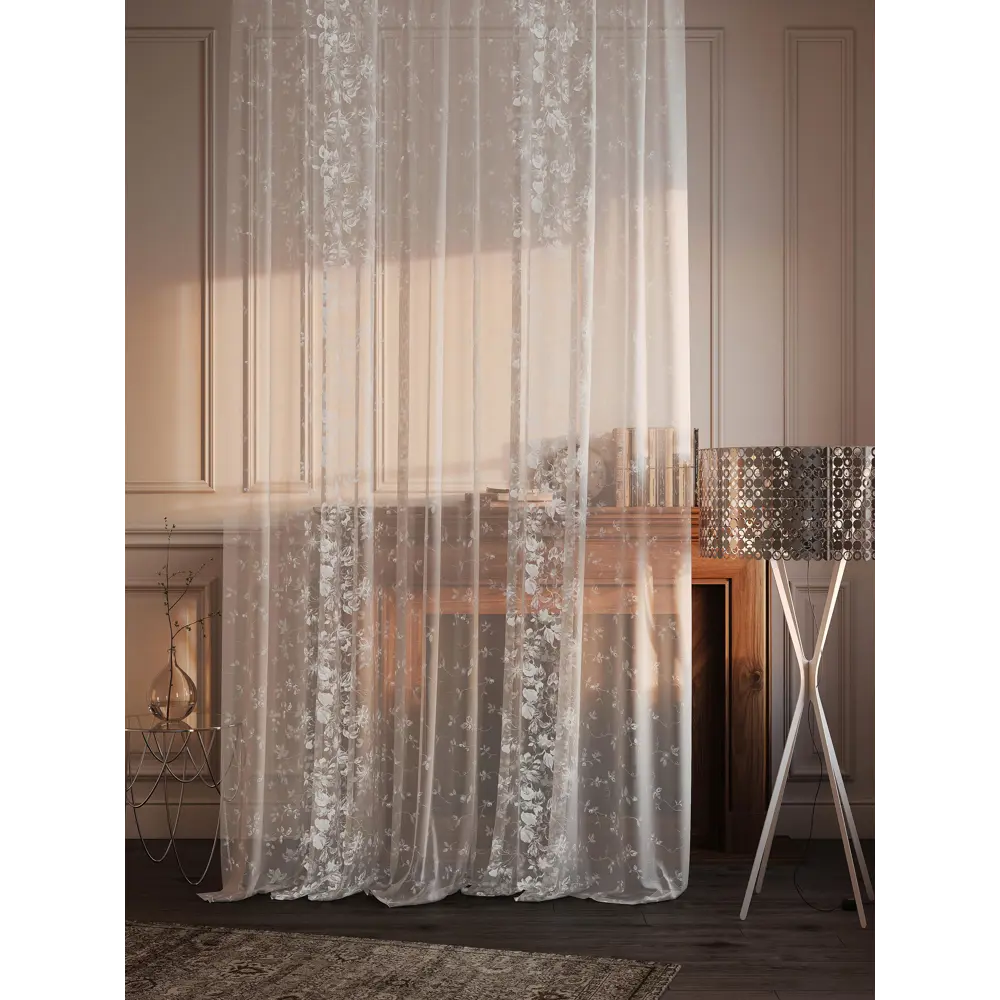 Фото 13 Тюль на шторной ленте At Home Лорелис-14 300x230 см цвет белый Фото 13 Тюль на шторной ленте At Home Лорелис-14 300x230 см цвет белый